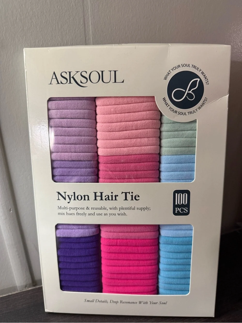 2 box Kids Nylon Hair Tie Set — Pink & Purple Multi-Pack 200 Pcs